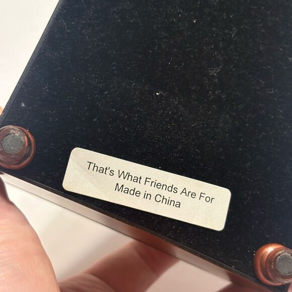 Sankyo Wood Rope Trim Jewelry Picture Music Box Plays Thats What Friends Are For - Picture 10 of 14